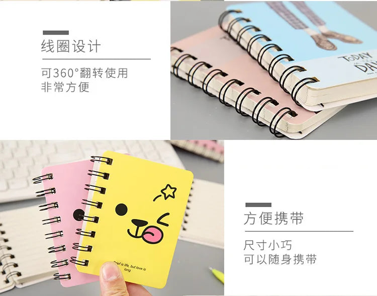 5 Pcs Especial Criativo Dos Desenhos Animados Bonito Engrossado Bobina Notebook Bloco de Notas Portátil Estudante Papelaria Livro Atacado Fábrica