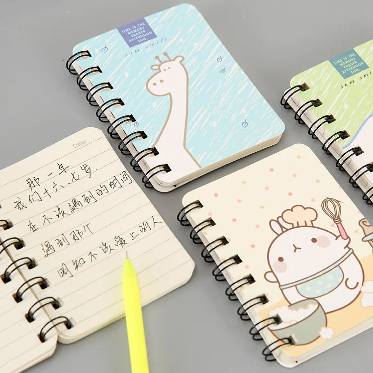 5 Pcs Especial Criativo Dos Desenhos Animados Bonito Engrossado Bobina Notebook Bloco de Notas Portátil Estudante Papelaria Livro Atacado Fábrica